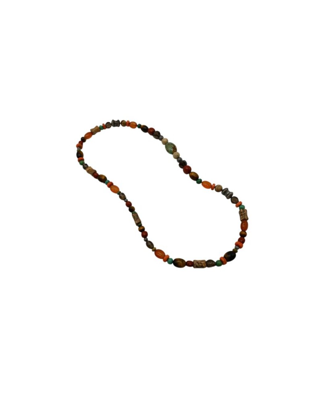 Carolyn Pollack Sterling Silver 925 Gemstone Beaded Necklace Southwestern Boho